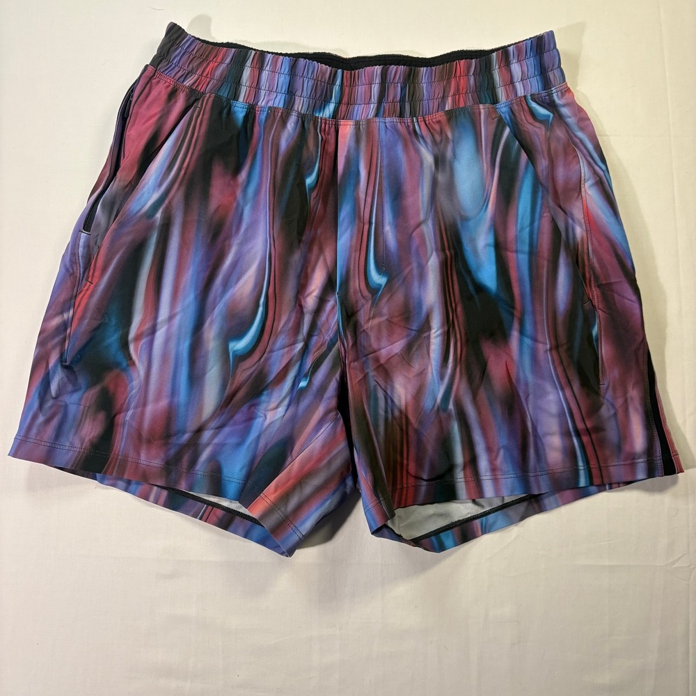 Lululemon Pace Breaker Lined Shorts 5 Chroma Iridescent Multi Abstract Print